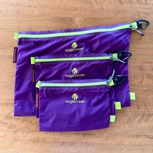 Set of 3 Eagle Creek Pack-It System Zippered Pouches - Purple
